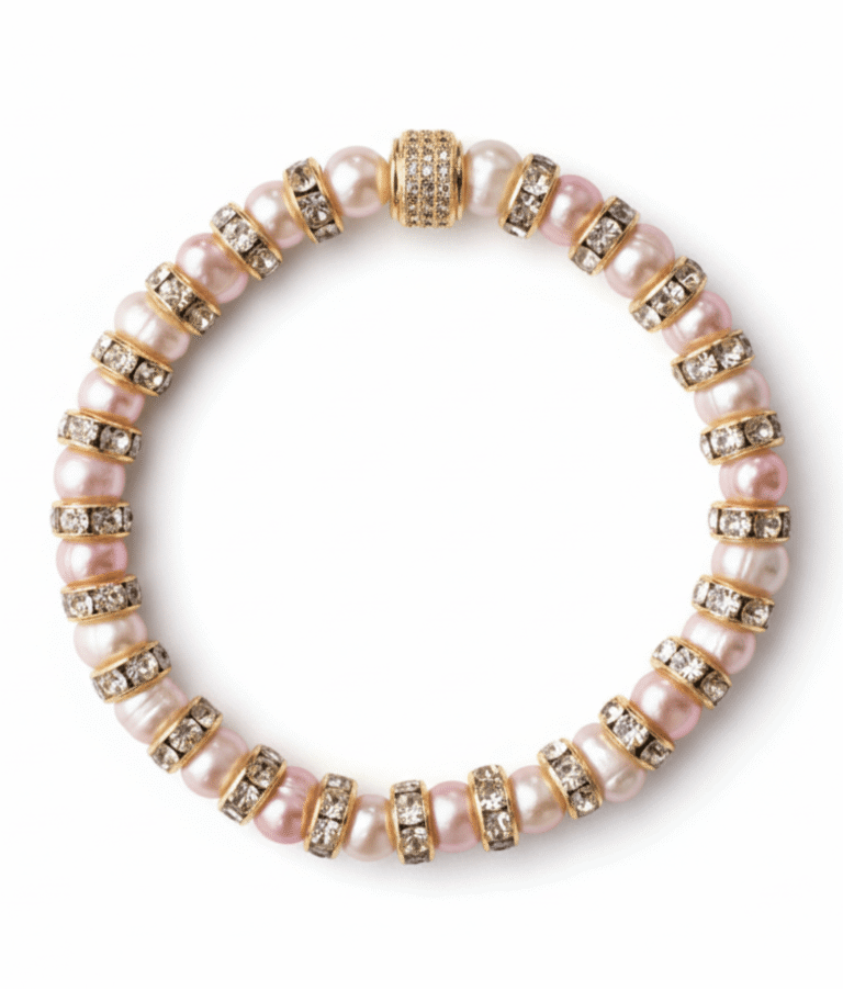 NEIJE - Bracelet Madame Bovary Perles de Culture Roses et Diamants
