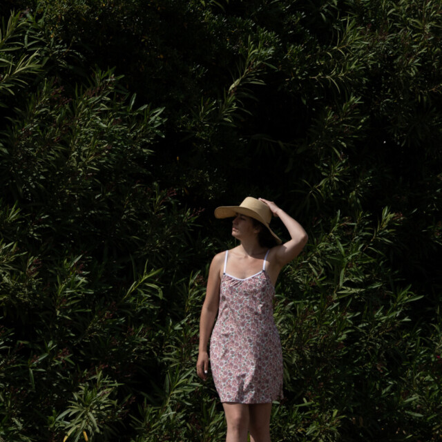 Fleurs Pois & Cie - Nuisette femme ou petite robe 100% coton - Rose