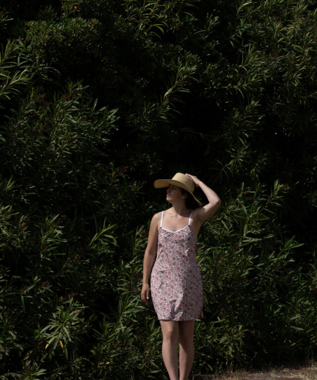 Fleurs Pois & Cie - Nuisette femme ou petite robe 100% coton - Rose