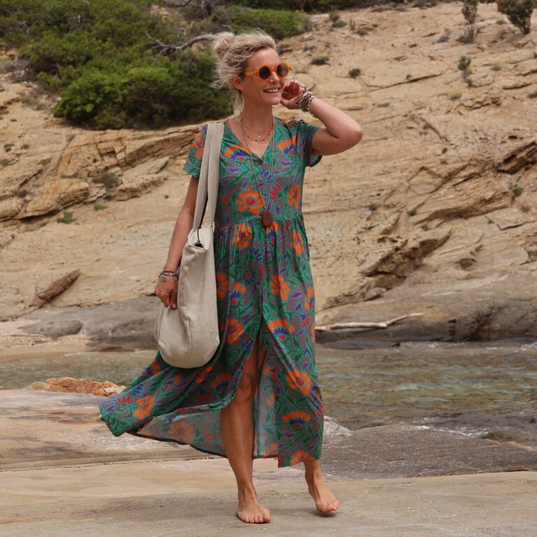 Quintessence - Sac Alfred en lin naturel - doublure en lin orange