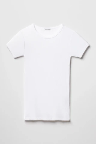 Tricots Marcel - Maillot de Corps Femme Blanc en Coton Pima Côtelé