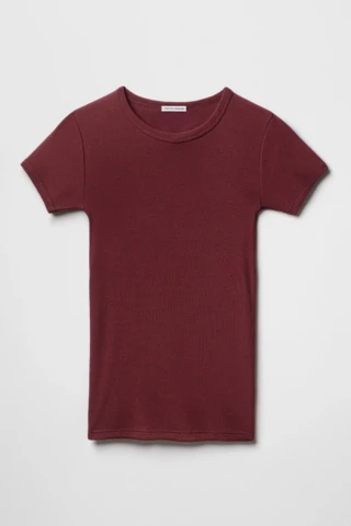 Tricots Marcel - Maillot de Corps Homme Bordeaux en Coton Pima Côtelé