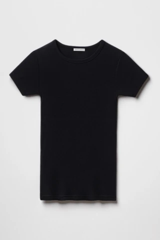 Tricots Marcel - Maillot de Corps Noir Charbon en Coton Pima Côtelé