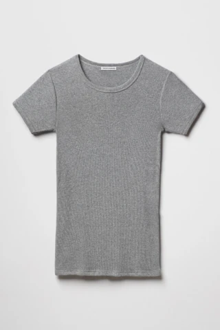 Tricots Marcel - Maillot de Corps Femme Gris Chiné en Coton Pima Côtelé
