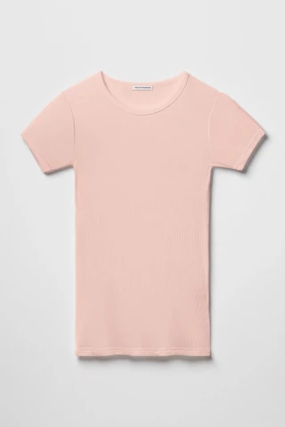 Maillot de Corps Rose en Coton Pima Côtelé par la marque Tricots Marcel Tricots Marcel - Maillot de Corps Rose en Coton Pima Côtelé