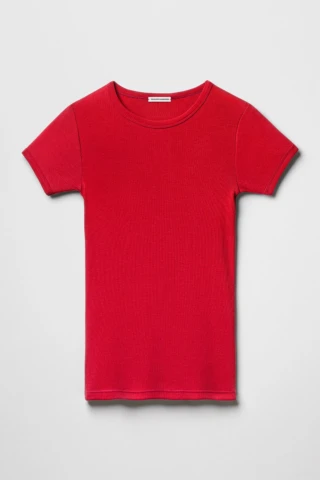 Maillot de Corps Homme Rouge en Coton Pima Côtelé par la marque Tricots Marcel Tricots Marcel - Maillot de Corps Homme Rouge en Coton Pima Côtelé