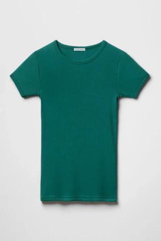 Maillot de Corps Vert Emeraude en Coton Pima Côtelé par la marque Tricots Marcel Tricots Marcel - Maillot de Corps Vert Emeraude en Coton Pima Côtelé