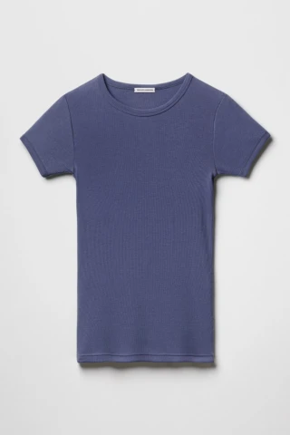 Tricots Marcel - Maillot de Corps Violet Denim en Coton Pima Côtelé