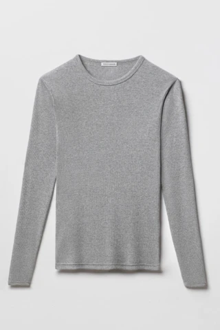 Maillot de Corps Homme Gris Chiné en Coton Pima Côtelé Manches Longues par la marque Tricots Marcel Tricots Marcel - Maillot de Corps Homme Gris Chiné en Coton Pima Côtelé Manches Longues