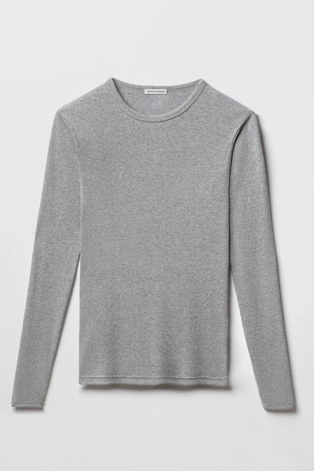 Tricots Marcel - Maillot de Corps Femme Manches Longues – Gris Chiné