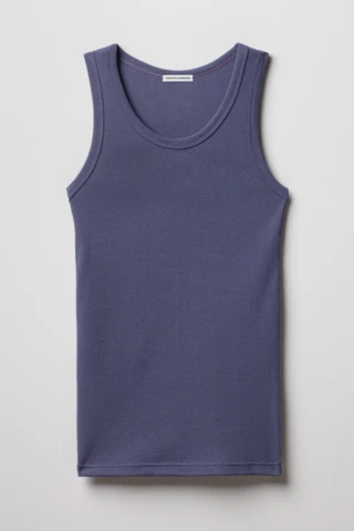 Tricots Marcel - Débardeur Homme Violet Denim en Coton Pima Côtelé