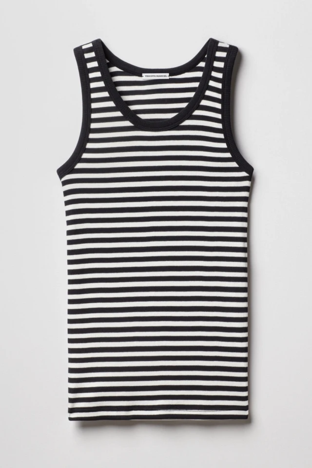 Tricots Marcel - Débardeur Marcel Marinière – Noir Ecru