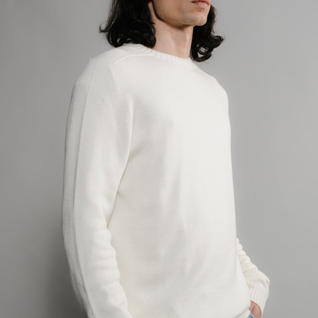 Nitto Knitwear - Pull Aris Col Rond - Écru