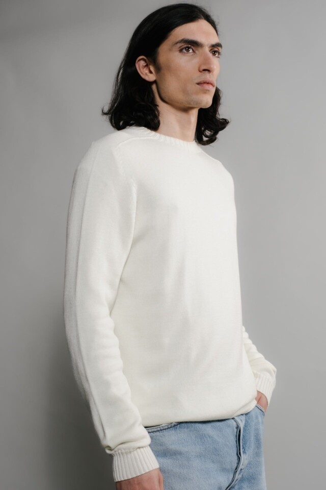Nitto Knitwear - Pull Aris Col Rond - Écru