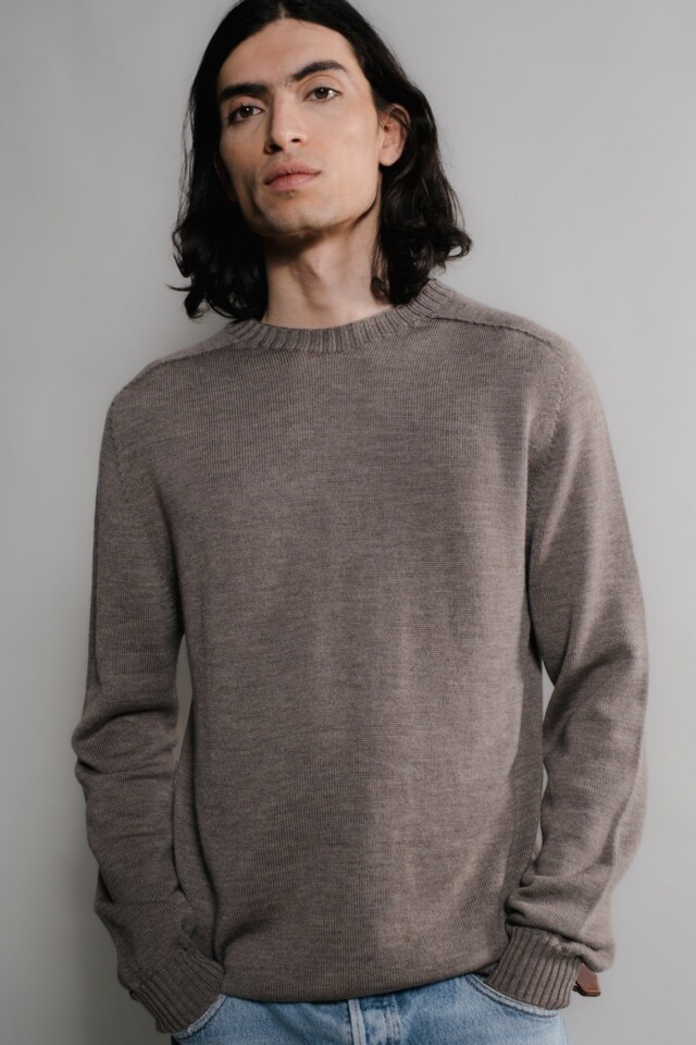 Nitto Knitwear - Pull Aris Col Rond - Taupe