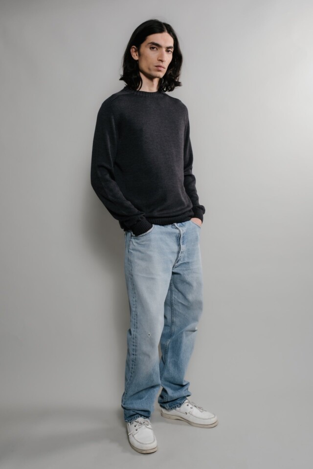 Nitto Knitwear - Pull Aris Col Rond - Anthracite