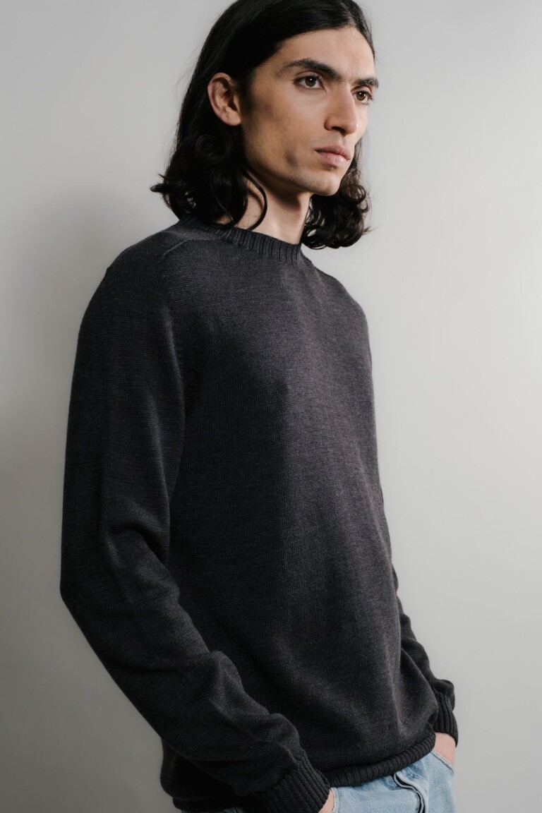 Nitto Knitwear - Pull Aris Col Rond - Anthracite