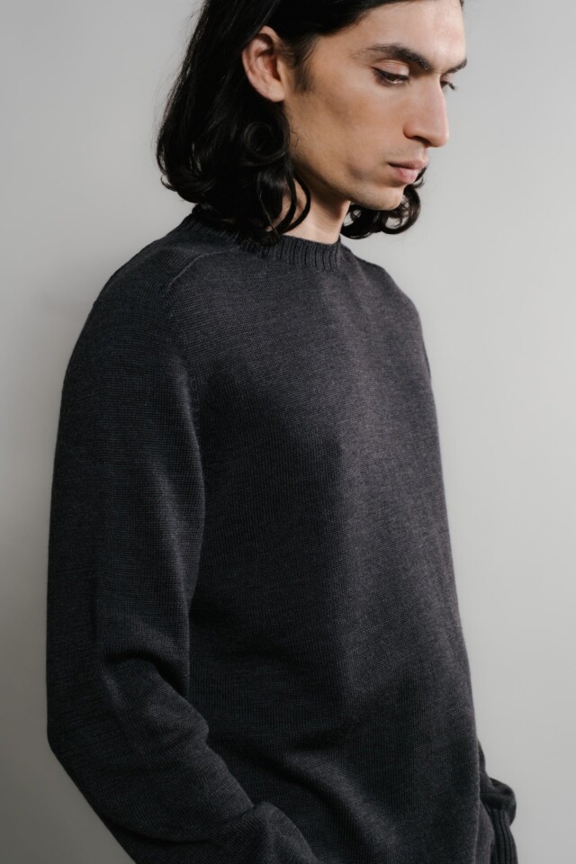 Nitto Knitwear - Pull Aris Col Rond - Anthracite