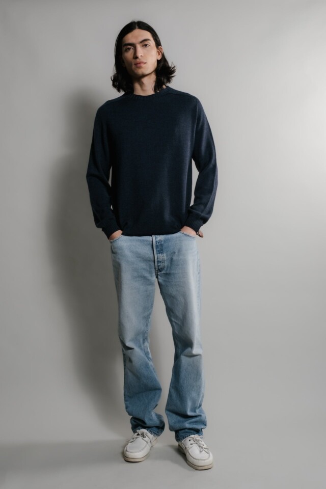 Nitto Knitwear - Pull Aris Col Rond - Marine