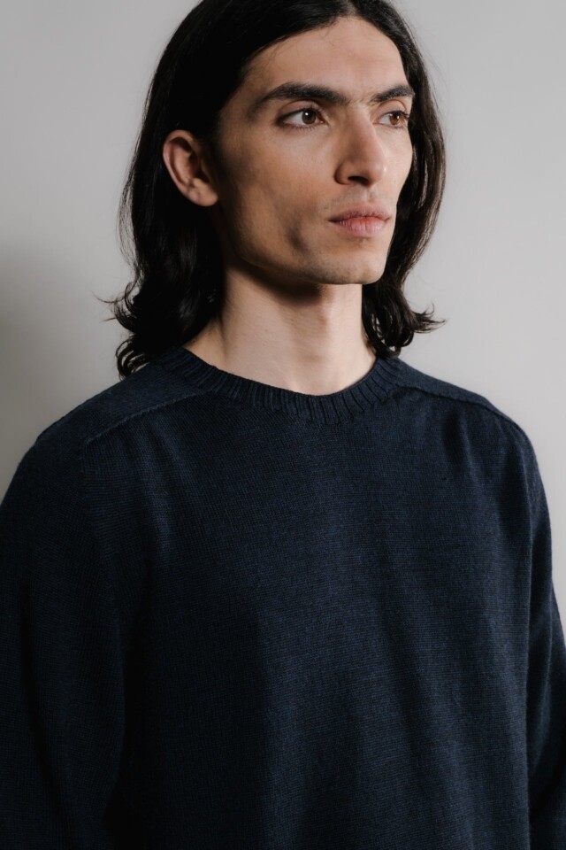 Nitto Knitwear - Pull Aris Col Rond - Marine