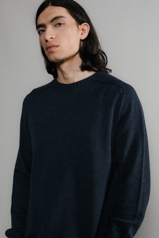 Nitto Knitwear - Pull Aris Col Rond - Marine