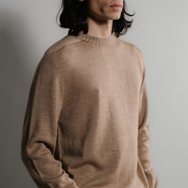 Nitto Knitwear - Pull Aris Col Rond - Camel