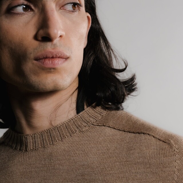 Nitto Knitwear - Pull Aris Col Rond - Camel