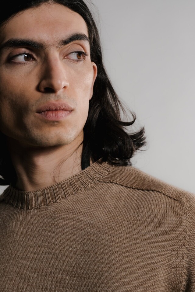 Nitto Knitwear - Pull Aris Col Rond - Camel