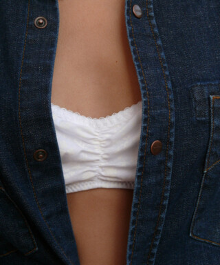 Fleurs Pois et Cie - Soutien-gorge sans armature 100% coton made in France – Blanc