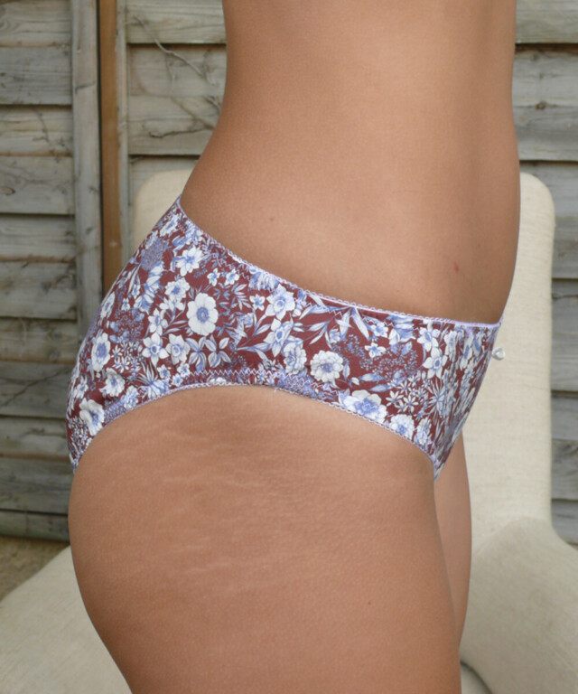 Fleurs Pois et Cie - Culotte 100% coton made in France – Bleu/Blanc/Marron