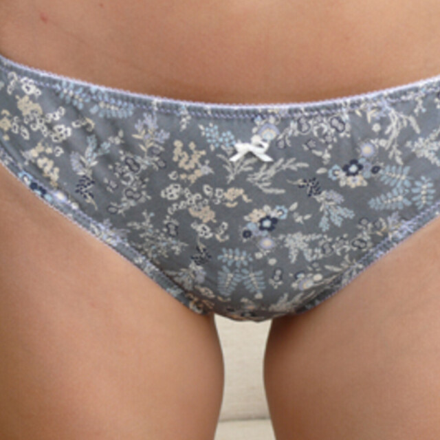 Fleurs Pois & Cie - Culotte 100% coton made in France - Blanc/vert foncé/Gris