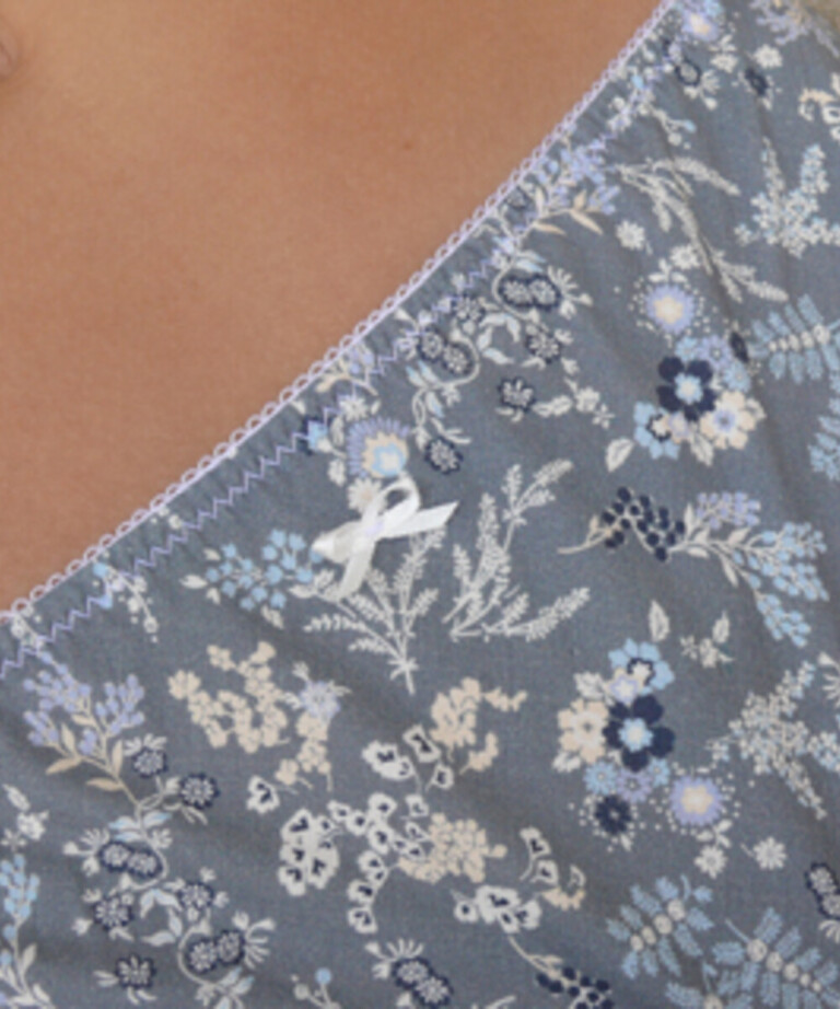 Fleurs Pois & Cie - Culotte 100% coton made in France - Blanc/vert foncé/Gris