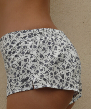 Fleurs Pois et Cie - Boxer femme 100% coton bio ou éco made in France – Bleu/Blanc