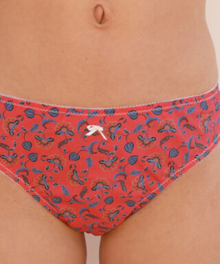 Fleurs Pois et Cie - Culotte 100% coton made in France – Bleu/Rose