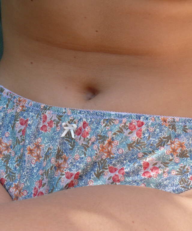 Fleurs Pois et Cie - Culotte 100% coton made in France – Rose/vert clair