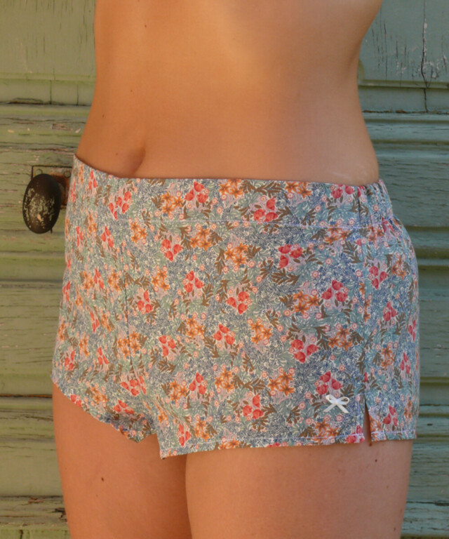 Fleurs Pois et Cie - Boxer femme 100% coton bio ou éco made in France – Rose/vert clair