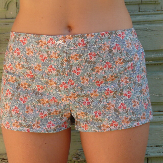 Fleurs Pois & Cie - Shorty 100% coton made in France - Rose/vert clair