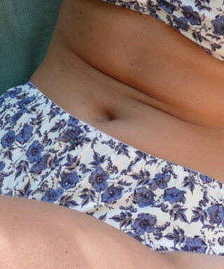 Fleurs Pois et Cie - Culotte 100% coton made in France  Bleu/Blanc