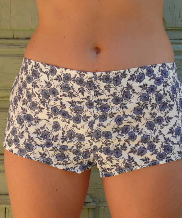 Fleurs Pois et Cie - Boxer femme 100% coton bio ou éco made in France – Bleu/Blanc