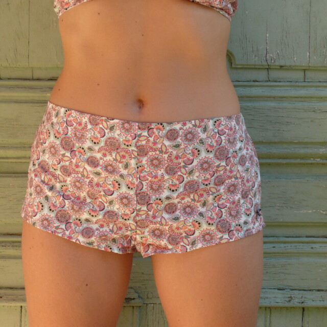 Fleurs Pois & Cie - Boxer femme 100% coton bio ou éco made in France - Rose