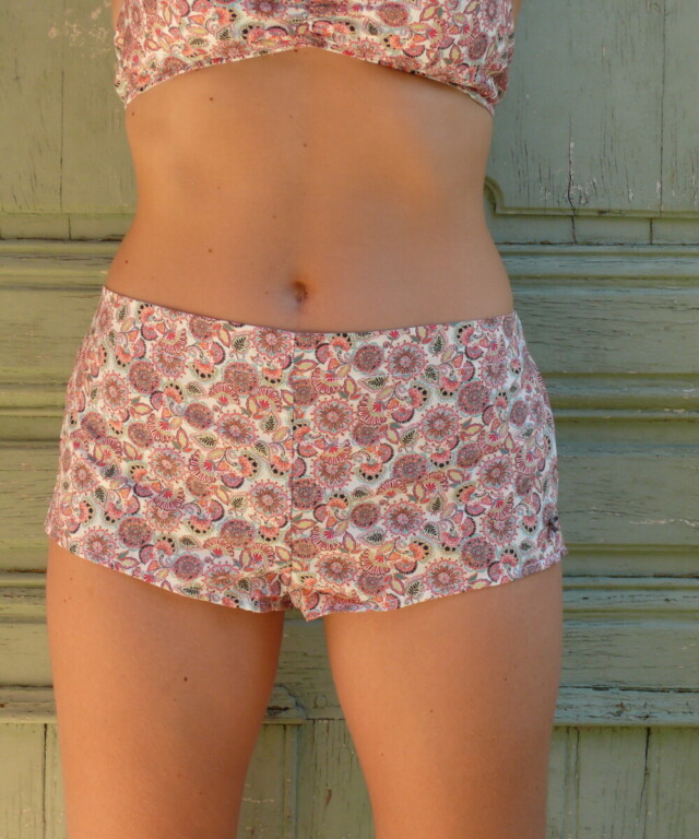 Fleurs Pois & Cie - Boxer femme 100% coton bio ou éco made in France - Rose