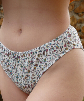 Fleurs Pois et Cie - Culotte femme  invisible 100% coton écologique ou Bio made in France  Multicolore
