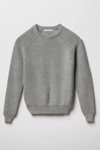 Pull Femme Gris en Laine Mérinos Manches Raglan par la marque Tricots Marcel Tricots Marcel - Pull Femme Gris en Laine Mérinos Manches Raglan