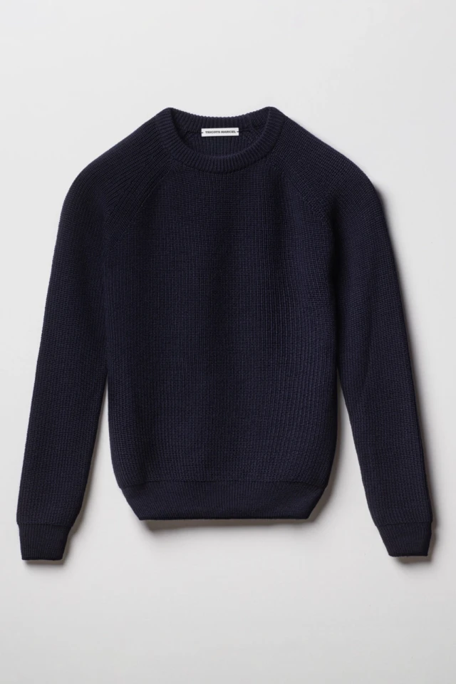 Tricots Marcel - Pull Laine Mérinos – Bleu Marine