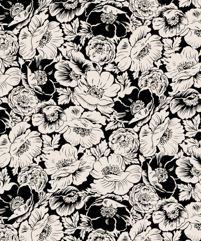 Fleurs Pois & Cie - Caleçon 100% coton coupe américaine made in France. - Noir/Beige