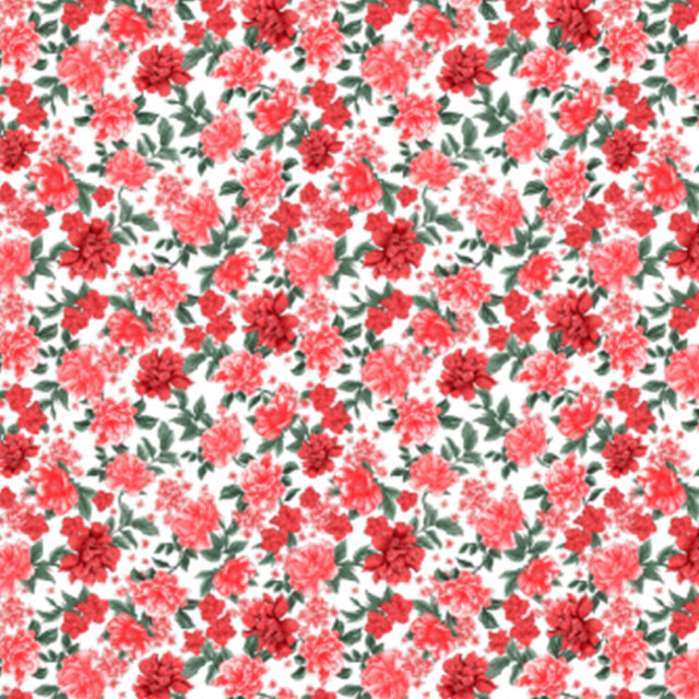 Fleurs Pois & Cie - Shorty 100% coton made in France - Rouge/Rose/Blanc/vert foncé