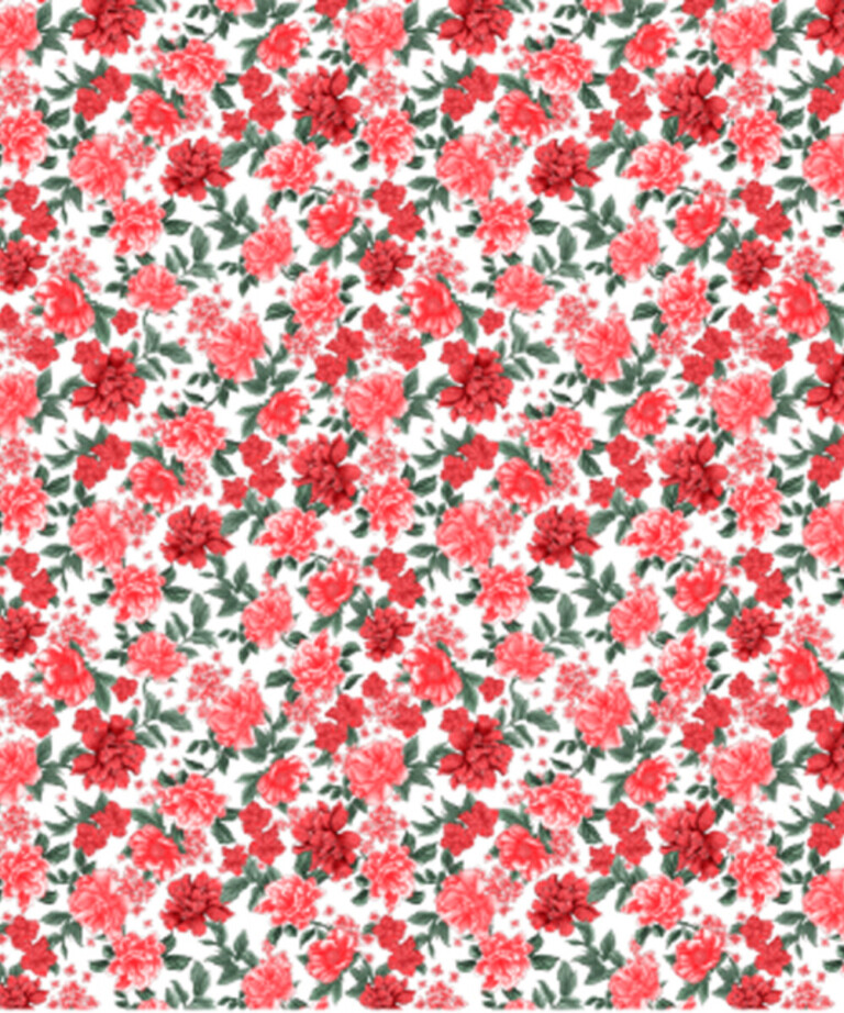 Fleurs Pois & Cie - Nuisette femme ou petite robe 100% coton - Rouge/Rose/Blanc/vert foncé