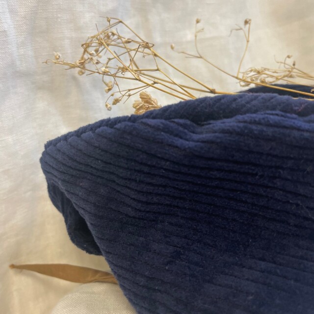 Quintessence - Béret Côme - velours côtelé bleu nuit