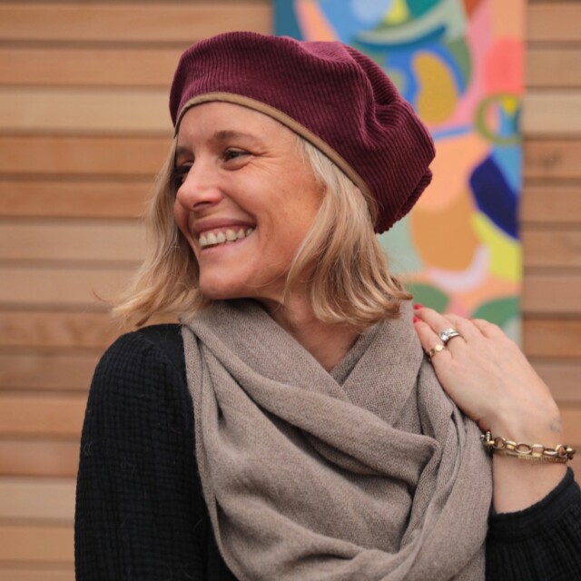 Quintessence - Béret Côme - velours côtelé prune