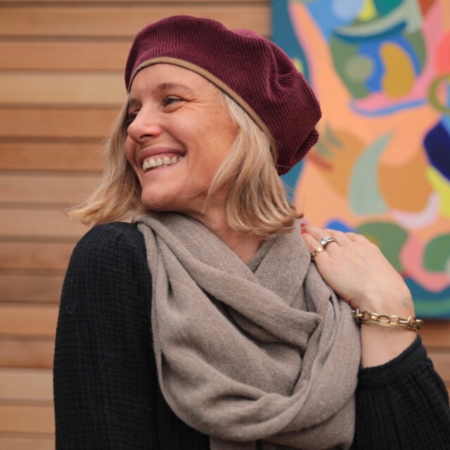 Quintessence - Béret Côme - velours côtelé prune